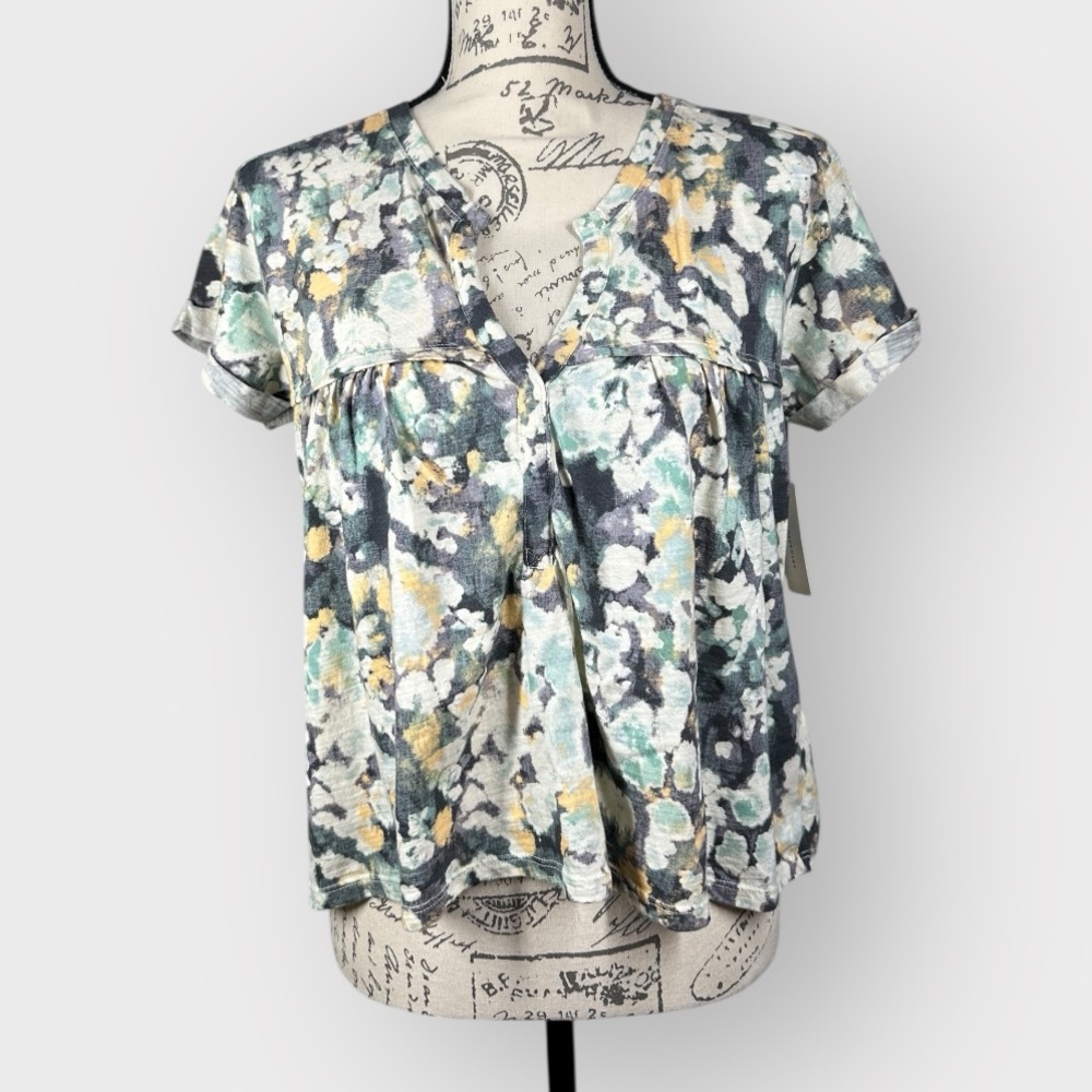 Pilcro, Babydoll Henley Tee, Size  XS - Picture 6 of 14